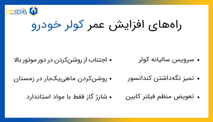 راه‌های افزایش عمر کولر خودرو