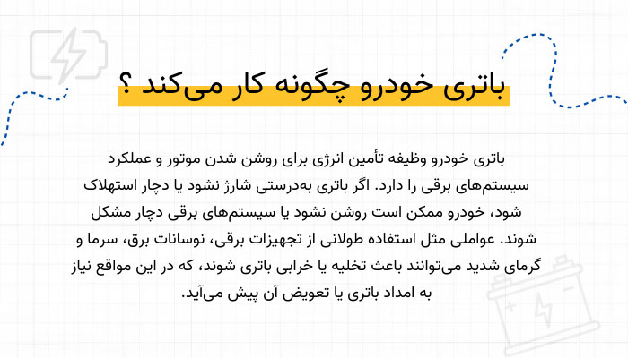 باتری خودرو چگونه کار می‌کند و چرا نیاز به امداد دارد؟